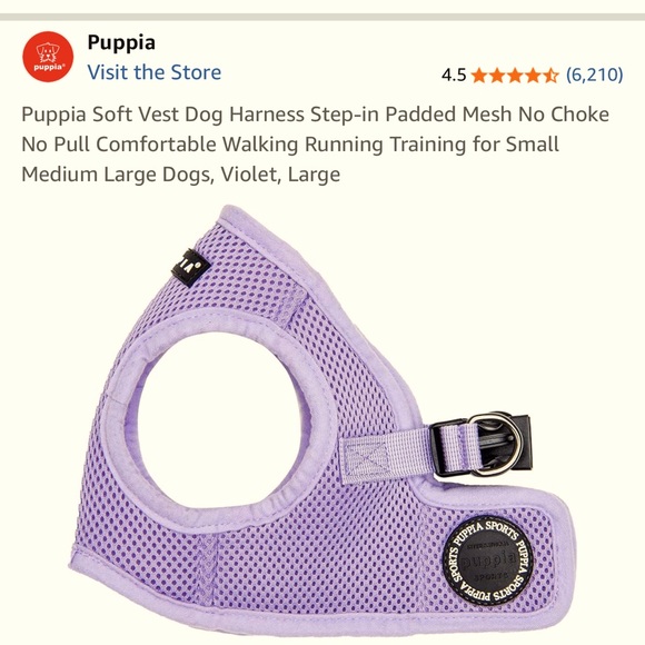 Puppia Violet Mesh Dog Harness Large - Picture 3 of 10